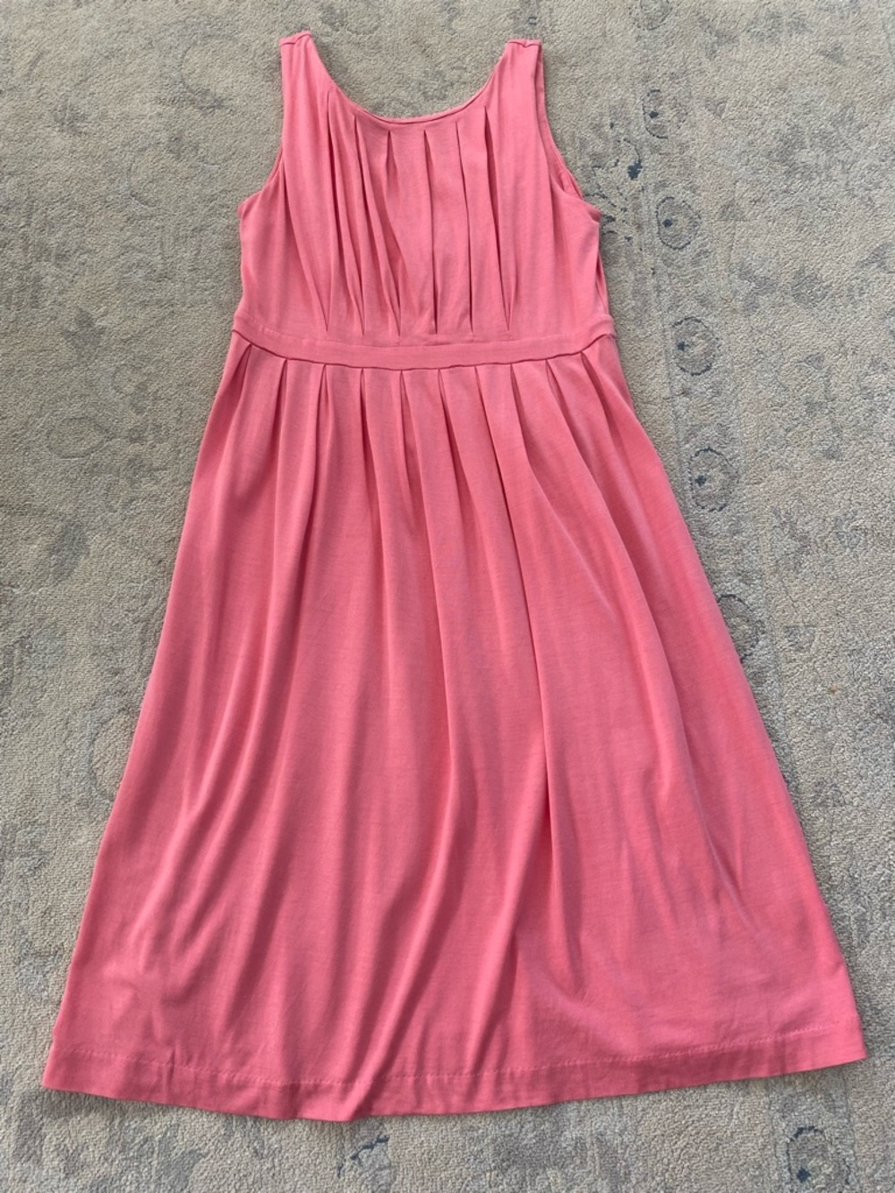 Banana Republic Silk Cotton Dress Pink Small Pleated Midi Grecian 60s/70s Mod